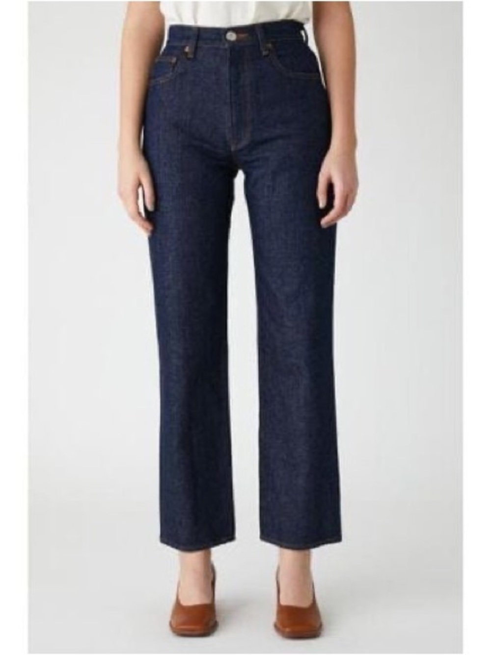 Moussy Dark Indigo High-Rise Straight Leg Jeans
